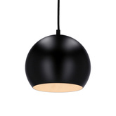 Lampa wisząca Flen czarna kula pojedyncza metalowa E27 do salonu i jadalni