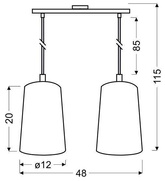 Lampa wisząca Vista podwójna metalowa biała do kuchni nad stół E27