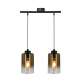 Lampa wisząca Aspra podwójna szklane klosze bursztynowe do kuchni i jadalni