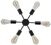 Lampa wisząca Sparta metalowa czarno-srebrna 6-punktowa do salonu E14
