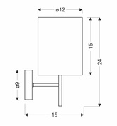 Kinkiet Yan patynowy z abażurem orzechowym do salonu E14 1x40W