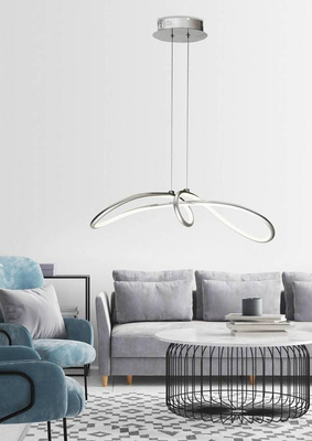 Lampa wisząca Slash srebrna regulowana LED do salonu Candellux