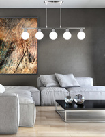 Lampa wisząca Oden kula szklana 5-płomienna chrom do jadalni nad stół