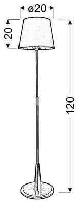 Lampa podłogowa patynowa czarny abażur z tkaniny Candellux Milonga 51-53633
