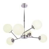 BELWEDER lampa wisząca chromowy 6x40W E14 klosz biały 36-39842