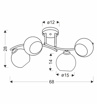 Lampa wisząca Manon szklana z kloszem metalowa pomarańczowa do salonu
