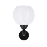 Caldera lampa kinkiet czarny 1x60w e27 klosz biały