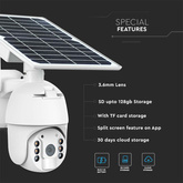 1080P Kamera zewnętrzna WiFi SMART z panelem solarnym / Sensor / IP65 / biała