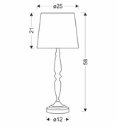 CARDINALE lampa stołowa h-58 cm ciemny szary 1x40 E27 abażur jasny szary