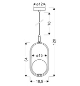 Lampa wisząca Cordel złoty szczotkowany kula pojedyncza do salonu 1xG9
