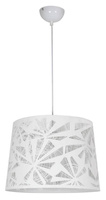 Lampa wisząca z abażurem Orlando biała pojedyncza E27 do salonu