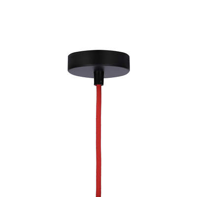 Lampa wisząca Liverpool Ledea szklana klosz 15 cm czerwony kabel 1xE27 do kuchni