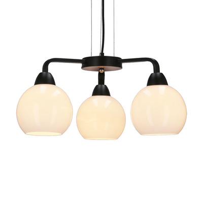 Lampa wisząca Caldera szklana potrójna kula białe klosze do salonu E27