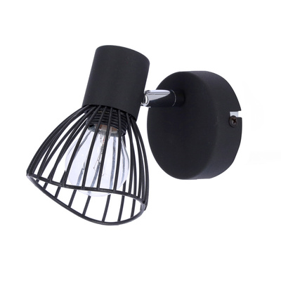 Kinkiet Fly czarny metalowy regulowany loftowy do salonu E14