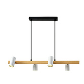 Lampa wisząca Xilo do jadalni potrójna na belce metalowa GU10 biała