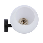 Caldera lampa kinkiet czarny 1x60w e27 klosz biały