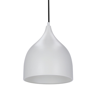 Lampa wisząca Ystad metalowa biała do kuchni pojedyncza E27 1x40W