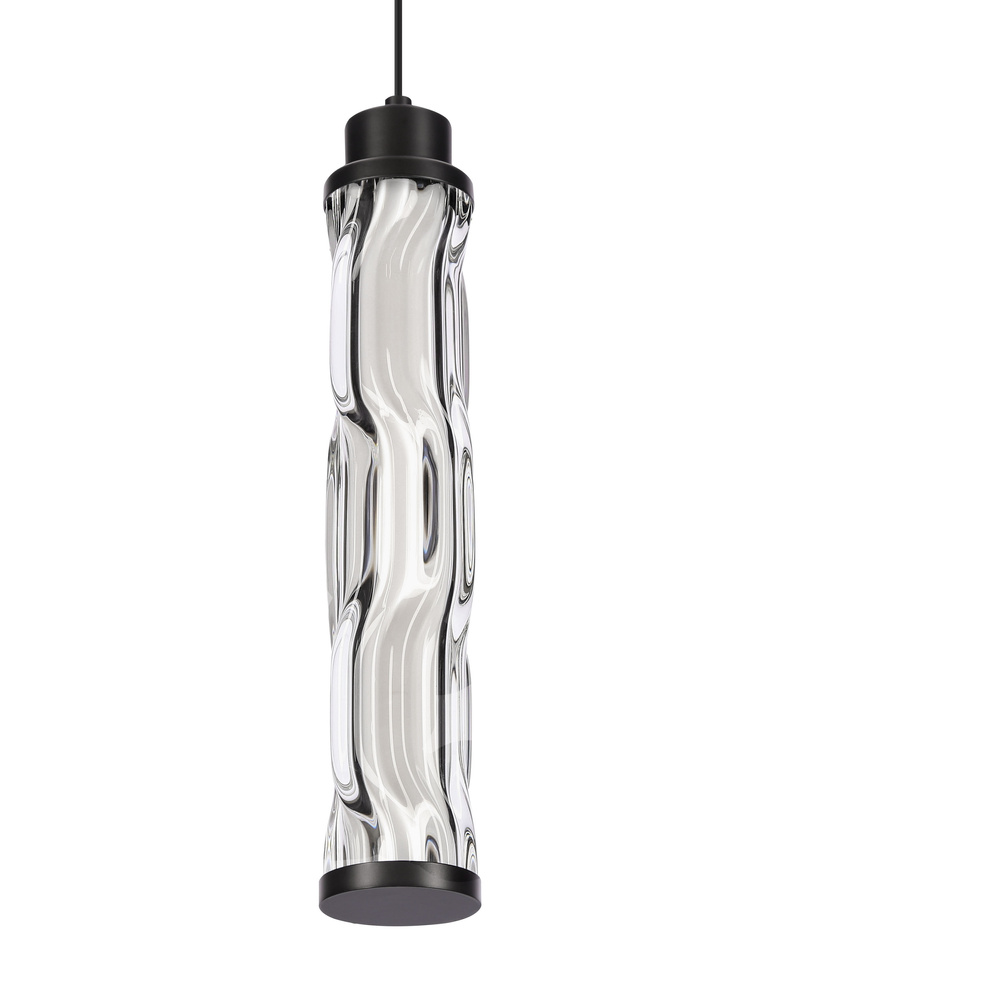 Lampa wisząca Corte szklana tuba czarny mat LED 10W 3000K do salonu