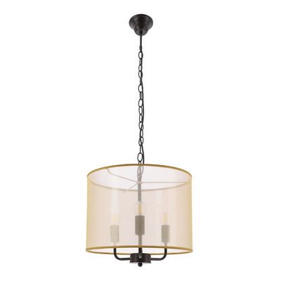 Lampa wisząca Pacifica abażur złoty czarna potrójna do salonu E14