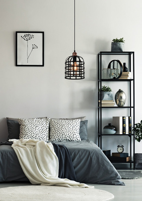Lampa wisząca Soleto metalowa klatka czarna miedziana do salonu 1xE27