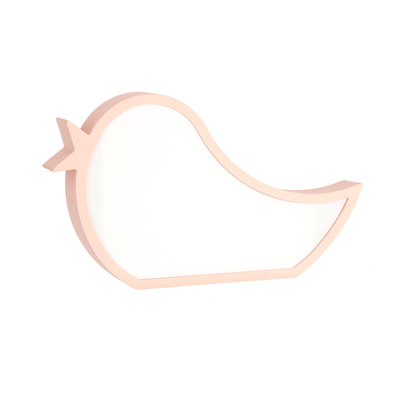 Lampka Bird do pokoju dziecięcego lampka nocna LED ptaszek różowa