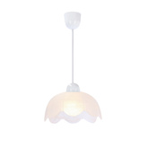 Lampa wisząca Bratek do kuchni i jadalni klosz biały pojedyncza E27