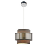 Lampa wisząca z abażurem Hare chromowana szaro-srebrna do salonu