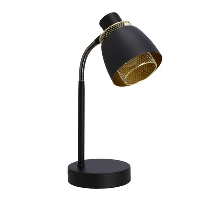 Lampka nocna Aleksandria metalowa czarna z regulowanym kloszem do czytania