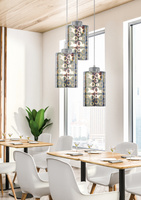 Lampa wisząca Nocturno szklane klosze 3D potrójna do salonu 3xE27 chrom
