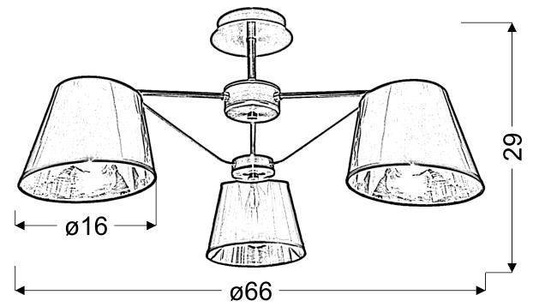 Lampa sufitowa Cortez z abażurami 3-punktowa do salonu
