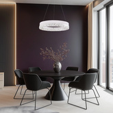 FROZI lampa wisząca biały 32W LED 3000K kryształki bezbarwne