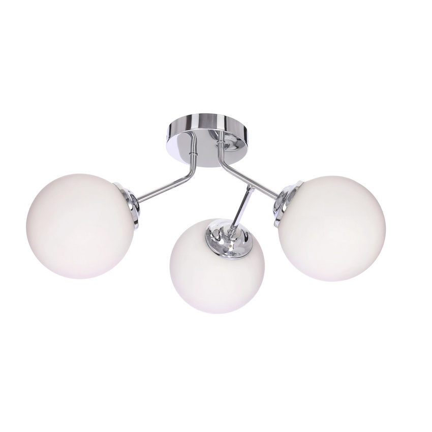 BELWEDER lampa ścienna chromowy 3x40W E14 klosz biały 23-39873