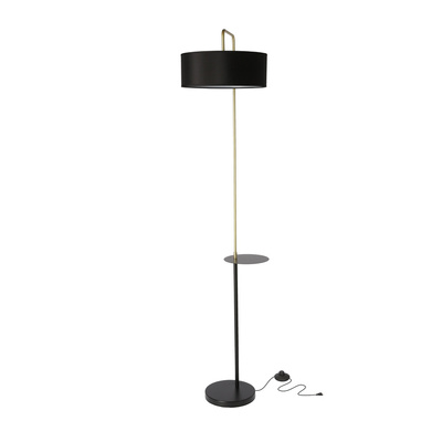 Lampa podłogowa Impact z abażurem z półką 1-punktowa do salonu