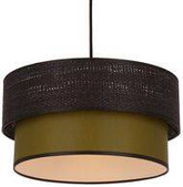 Lampa wisząca z abażurem Arezzo czarna z oliwkowym do salonu
