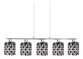 Lampa wisząca chrom z kryształkami czarno-białymi 5x40W Royal Candellux 35-35724