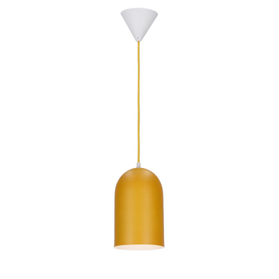 Lampa wisząca Oss Ledea żółta metalowa owalna do jadalni nad stół E27 1 płomienna