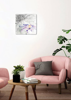 Plafon Spring kwadratowy do kuchni i łazienki 30 cm fioletowy E27