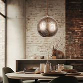 Lampa wisząca Sfinks kula metalowa ażurowa brązowa do salonu E27