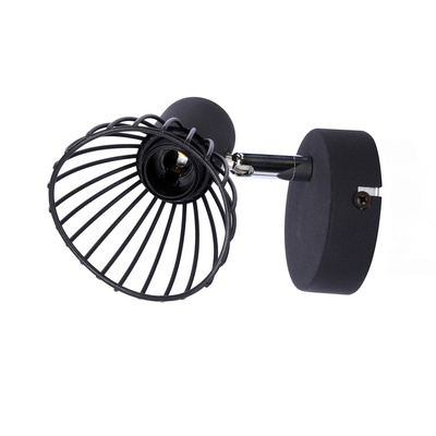 Kinkiet Fly czarny metalowy regulowany loftowy do salonu E14
