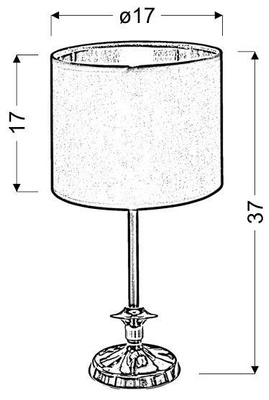 Lampka nocna Violino czarna miedziana z abażurem E14 37 cm