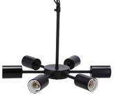 Lampa wisząca Sparta metalowa czarno-srebrna 6-punktowa do salonu E14