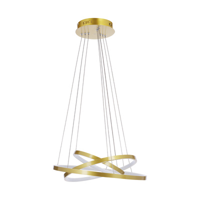 Lampa wisząca Lune złota LED 60W okrągła 50 cm nowoczesna