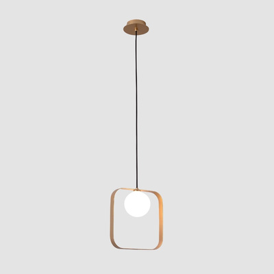 Lampa wisząca Tula Ledea złota kwadratowa kula do salonu 1 punkt światła