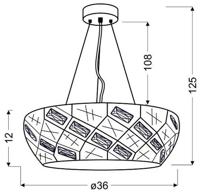 Lampa wisząca Glance biała okrągła z kryształkami LED 1-punktowa do salonu
