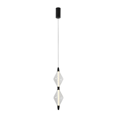 Lampa wisząca Vita szklana czarna z podwójnym kloszem LED ciepła barwa światła 2700K
