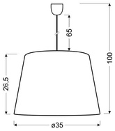 Lampa wisząca z abażurem Platino nowoczesna pojedyncza złota do salonu