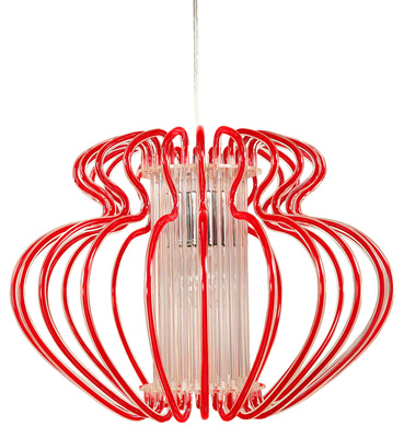 Lampa wisząca Imperia czerwona nowoczesna do salonu pojedyncza E27