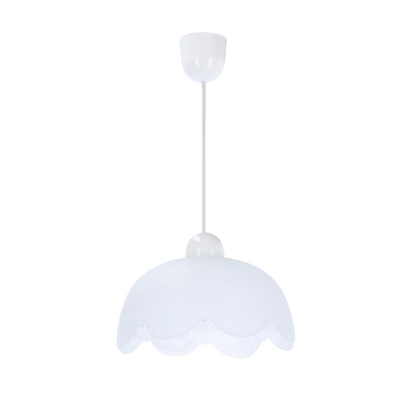 Lampa wisząca Bratek z kloszem białym 25 cm pojedyncza do kuchni i jadalni