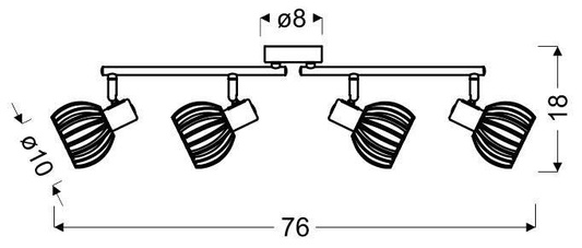 Lampa sufitowa Attari listwa regulowana 4-punktowa drewniana