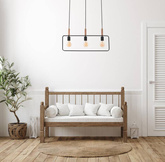 Lampa wisząca Frame potrójna czarna regulowana do salonu nad stół E27